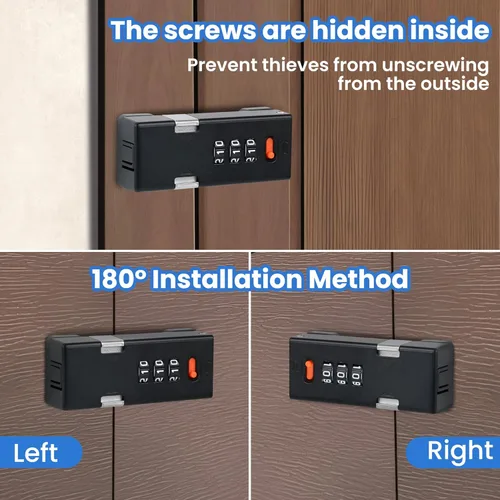 Miniatura 5 de Cerradura de gabinete sin llave prémium con código de combinación, cerradura de 3 dígitos para cajones, puerta de armario plegable y puerta de doble