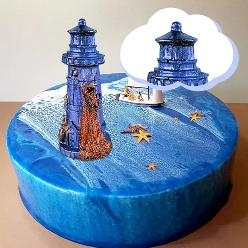 Miniatura 4 de Molde de resina de faro 3D, molde de silicona para velas de torre, molde de fundición epoxi náutica para bricolaje, pastel, fondant, jabón, playa