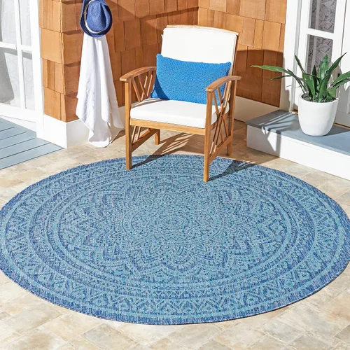 Miniatura 95 de SAFAVIEH Alfombra lavable para exteriores, colección Courtyard - Pasillo de 2.3 x 8 pies, color beige claro y marrón claro, no desprende pelusa