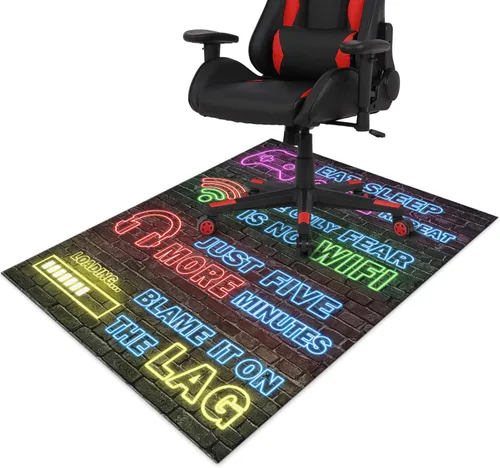Miniatura 10 de Tapete para Silla de Juego para Piso de Alfombra y Baldosas de Madera Dura, Alfombra de Juego de 36"x48" para Sala de Juegos, Alfombra Contorno