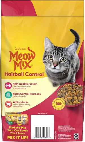 Miniatura 6 de Meow Mix Control de Bolas de Pelo Alimento Seco para Gatos, Bolsa de 3.15 Libras (Paquete de 4)