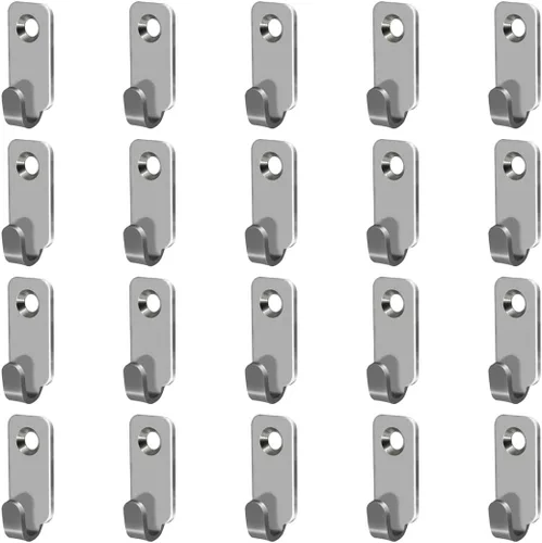 Miniatura 10 de 10 piezas de ganchos en J resistentes en forma de J de acero inoxidable 304 montados en la pared, mini gancho en J para marcos de fotos de espejo