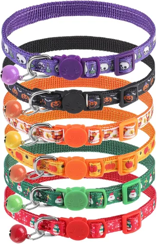 Miniatura 8 de PUPTECK Collar de gato con campanas, collar de gatito ajustable para niñas y niños pequeños, cachorro, conejito, bonito accesorio de disfraz