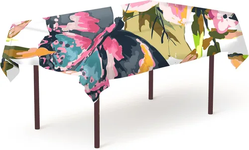 Miniatura 71 de Pomp Mantel Premium de Poliéster de 60" x 84" en Color Amarillo Plátano Tela Fácil de Cuidar, Resistente a Arrugas y Manchas Para Mesa Banana