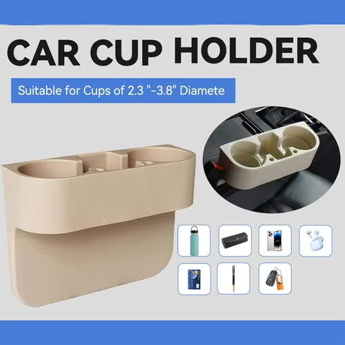 Miniatura 2 de Portavasos para Coche Portavasos para Asiento de Coche Portavasos para Coche Multifuncional Portátil Consola Bolsillo Lateral Organizador Rellenador