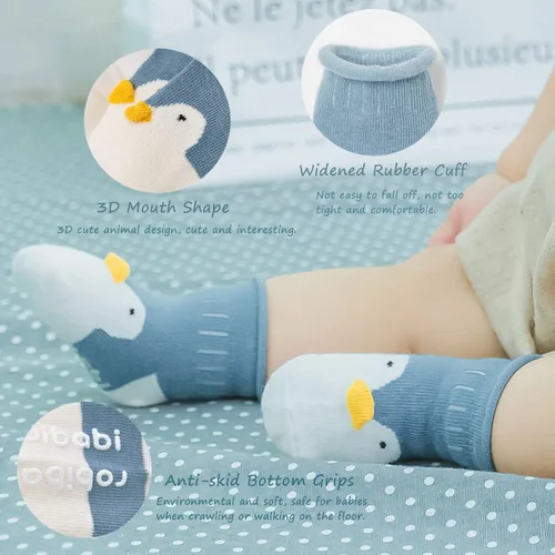 Miniatura 3 de Calcetines de bebé con agarre antideslizantes para niñas y niños pequeños calcetines de algodón para tobillo