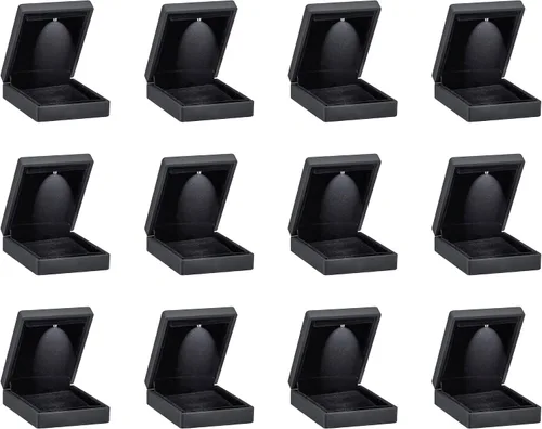 Miniatura 7 de Allure - Caja de anillo delgada con luz LED, elegante caja cuadrada de anillo de diamante plano, pequeña, con interior de terciopelo negro, caja