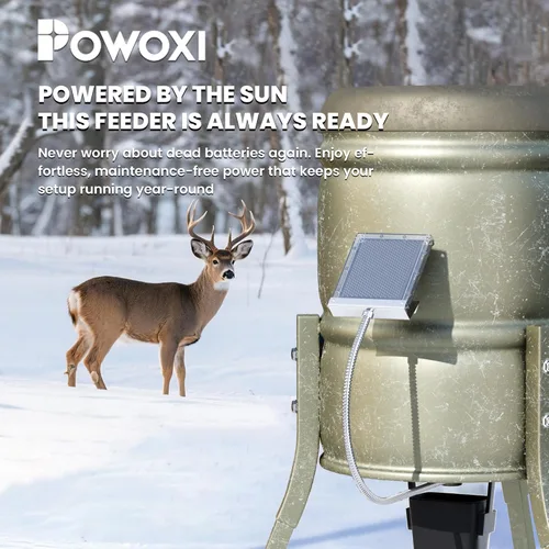 Miniatura 2 de POWOXI Panel solar para alimentador de ciervos 6V 1.5W cargador de batería solar impermeable con soporte de montaje clip cocodrilo alimentadores