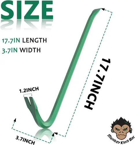 Miniatura 2 de Monkey King Bar - Barra de palanca de 18 pulgadas con cuello de cisne para demolición - Herramienta de palanca para múltiples usos de tracción