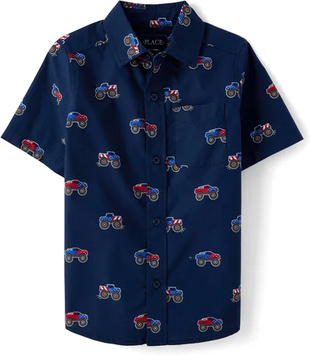 Miniatura 35 de The Children's Place - Camisa de manga corta con botones para niños grandes