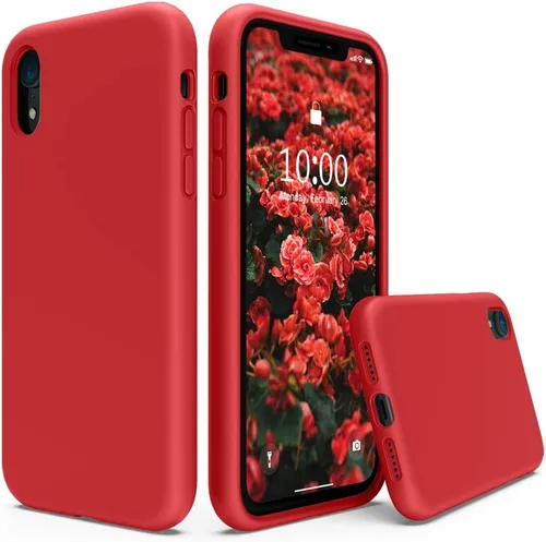 SURPHY - Carcasa de silicona para iPhone XR, suave, a prueba de golpes, con forro de microfibra, compatible con iPhone XR (2018) de 6.1 pulgadas,