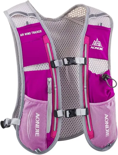Miniatura 11 de AONIJIE Hydration Vest Pack Backpack 5L 5.5L Marathoner Running Vest Race Hydration for Women and Men Trail Run Hiking Jogging Rosa rojo +1.5L