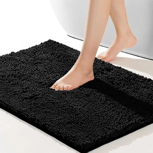 Miniatura 9 de Alfombras de baño de felpilla extrasuaves y absorbentes, antideslizantes, de secado rápido, lavables a máquina, para suelo de baño, bañera y ducha