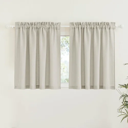 Miniatura 86 de RYB HOME Cortinas extralargas de 108 pulgadas de largo, transpirables con bolsillo para barra, cortinas traslúcidas blancas para sala de estar