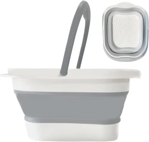 WMHYLYH Lavabo plegable para pedicura y spa de pies, masajeador para pies secos y agrietados, bañera para remojar pies con punto de acupuntura,
