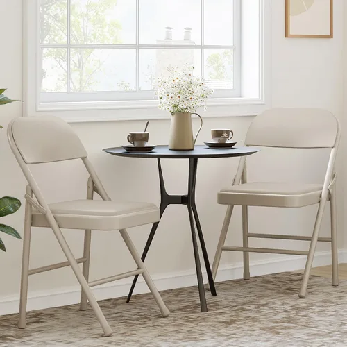 Miniatura 4 de GarveeHome Paquete de 2 sillas plegables con cojines acolchados, silla plegable acolchada con capacidad para hasta 350 libras, silla plegable