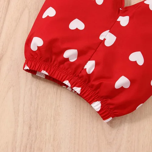 Miniatura 5 de TBUIALL Toddler Girls Valentine's Day Sleeveless Vest Tops Hearts Printed Bell Bottoms Pants Kids Outfits Swaddling Set