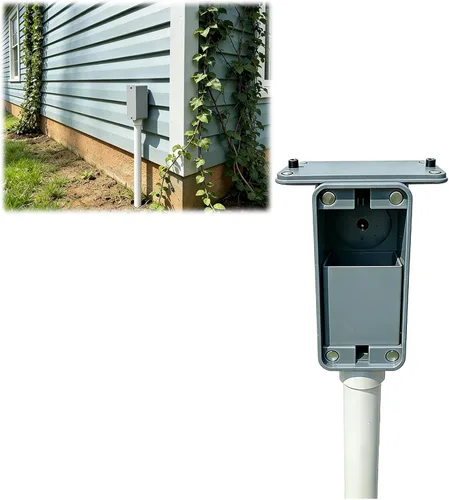 Stealth - Llavero en caja de conductos falsos con tubo de PVC, oculta las llaves de la casa de repuesto discretamente al aire libre, cerradura