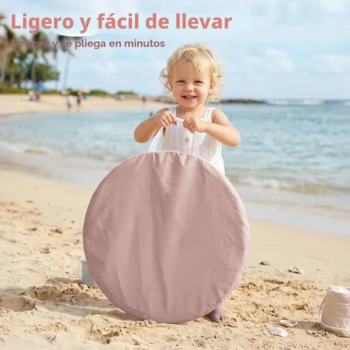 Miniatura 6 de Monobeach Tienda de campaña de playa para bebés con piscina: tienda de campaña desplegable con estrellas marrones para niños pequeños, refugio
