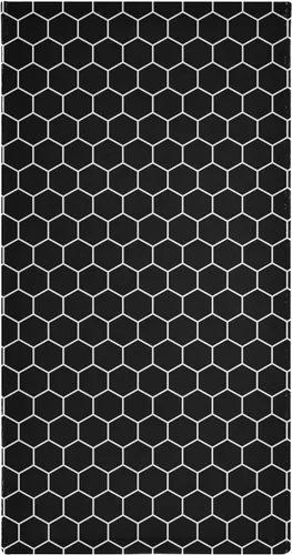 Miniatura 6 de Juego de 2 toallas faciales de poliéster suave y absorbente para baño, diseño de panal de abeja, hexagonal, negro y blanco, para peluquería