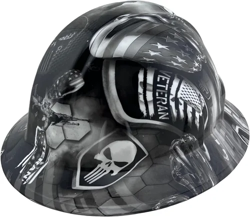 Miniatura 39 de Texas America Safety Company Casco de seguridad con visera completa, diseño patriótico hidroimpreso, con suspensión de 4 puntos y bolsa Primera