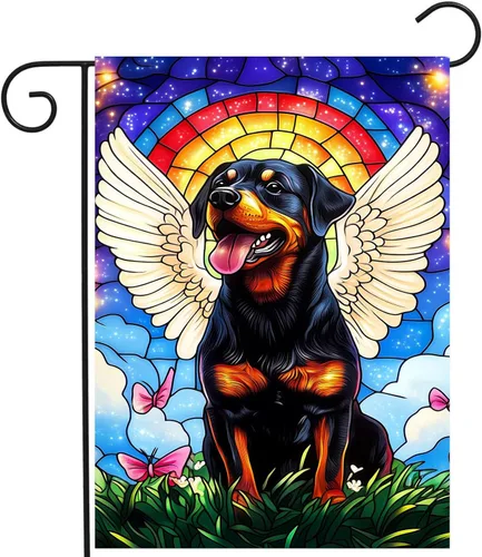 Miniatura 22 de Bandera floral de jardín Golden Retriever para jardín, banderas de bienvenida para exteriores de 12 x 18 pulgadas, bandera de perro de flores