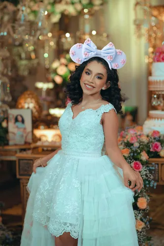 Miniatura 2 de KARETT Diadema con Orejas de Ratón de Lentejuelas con Lazo de Brillantina, Decoración de Fiesta de Princesa para Niñas y Mujeres Azul cielo