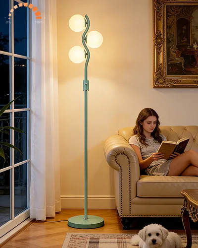 Miniatura 19 de Lightdot Lámpara de pie rosa regulable de 60 pulgadas, lámparas de pie de mediados de siglo con 3 bombillas G9 de 3000 K de color blanco cálido, 3