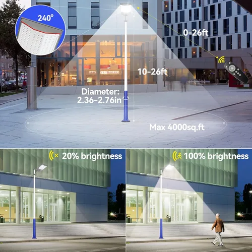 Miniatura 6 de 8500 W de luces solares de calle para exteriores, 550,000 lm, 7000 K, luces solares para estacionamiento del atardecer al amanecer, 35,000 mAh