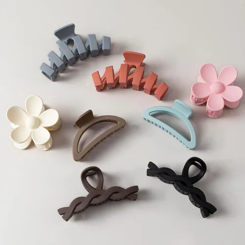 Miniatura 10 de Sunolga 8 pinzas para cabello para mujer, pinzas de garra con forma de flor para cabello grueso, accesorios para cabello antideslizantes