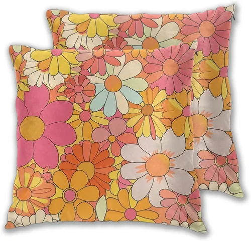 Miniatura 45 de Juego de 2 fundas de almohada cuadradas de Acción de Gracias, hojas de arce otoñales, fundas protectoras para sofá con cremallera oculta, 16 x 16