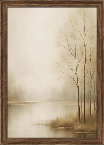 Miniatura 317 de MUDECOR Lienzo enmarcado prémium para pared, pinos nevados en bosque de invierno, ilustraciones modernas, arte contemporáneo, escénico, divertido