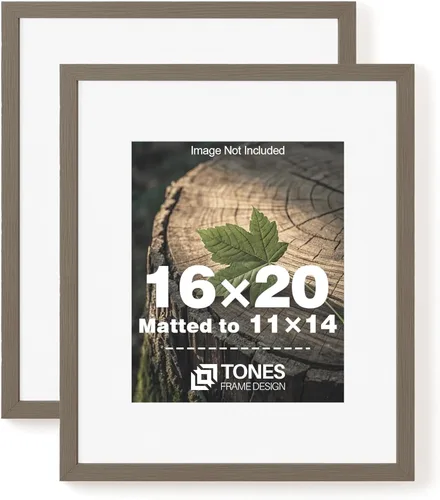 Miniatura 27 de TONES FRAME DESIGN Juego de 2 portarretratos de 5 x 7 pulgadas con acabado de chapa de madera maciza de roble de 5 x 7 pulgadas con paspartú de 4 x