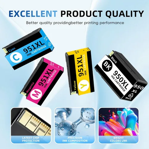 Miniatura 6 de 951XL Cartucho de tinta de alto rendimiento de repuesto para HP951XL HP951 951 XL Paquete combinado compatible con HP officejet pro 8600 8100 8610