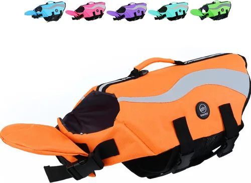 Miniatura 10 de EMUST Chalecos salvavidas ajustables para perros pequeños con flotabilidad mejorada, chaleco de natación para perros pequeños con asa de rescate