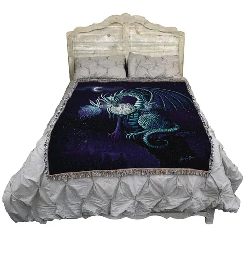 Miniatura 17 de Pure Country Weavers Rose Khan - Manta con diseño de dragón del tiempo de amatista tejida de algodón, hecha en los Estados Unidos (72 x 54 pulgadas)