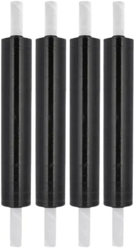 Miniatura 13 de PSBM - Película elástica negra con asas de núcleo extendido, 1 rollo de 20 pulgadas x 1000 pies, calibre 80, película retráctil de resistencia