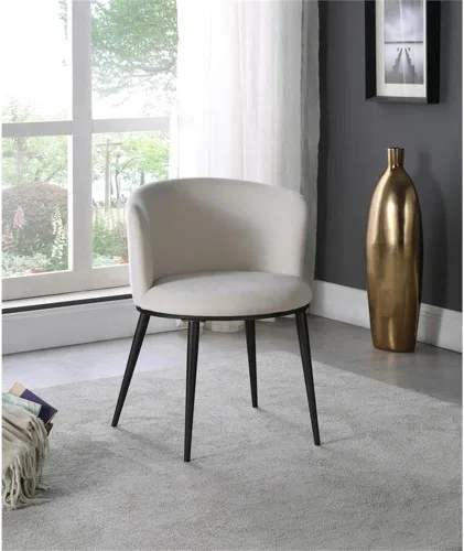 Miniatura 2 de Meridian Furniture Skylar Collection Modern Silla de comedor tapizada contemporánea con respaldo redondeado y patas de hierro resistentes, juego
