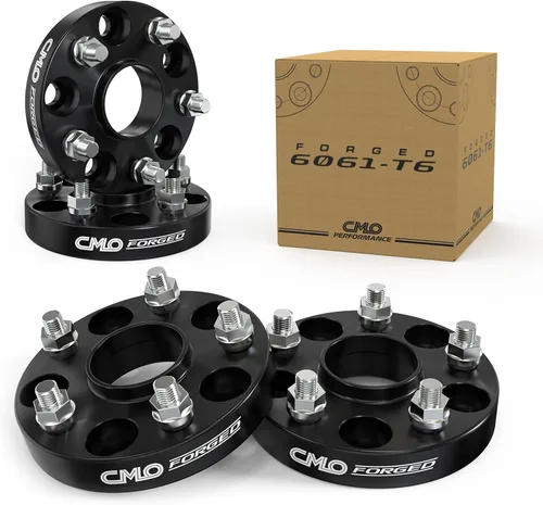 Miniatura 10 de Customadeonly Espaciadores de rueda centrados negros forjados 5x100 de 0.984 in (1 pulgada) (2 piezas) - Compatible con Subaru BRZ, Impreza
