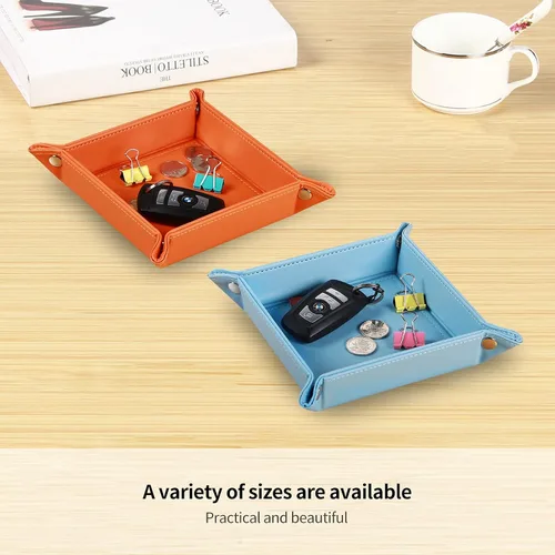 Miniatura 35 de Cuenco para llaves para hombres, soporte para entrada, mesita de noche, bandeja de valet para cosas de bolsillo, organizador de mesita de noche