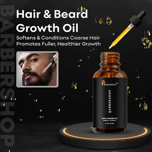 Miniatura 4 de BAHAWAT Aceite para barba, acondicionador y suavizante de aceite para barba de alta calidad, aroma de barbería, elimina la picazón de la barba