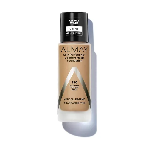 Miniatura 21 de Almay Skin Perfecting Comfort Base Mate, Hipoalergénica, Libre de Crueldad-Sin Fragancia, Maquillaje Líquido Probado por Dermatólogos, Capuchino