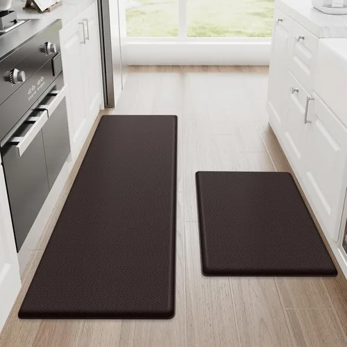 Miniatura 49 de StepRite Tapetes de cocina, 2 tapetes acolchados, antifatiga, para piso, de escritorio, antideslizante, impermeables, oficina, alfombras de 17.3 x