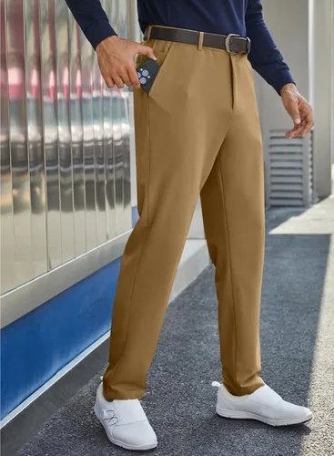 Miniatura 8 de JMIERR Pantalones de golf para hombre, elásticos, ajustados, para correr, viajes, trabajo, pantalones de vestir chinos para hombre