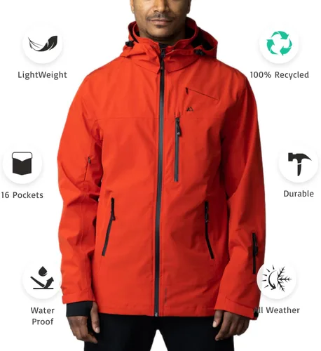 Miniatura 4 de Apricoat Adventure 2.0 - Chaqueta de invierno cálida aislada, con capucha, impermeable y resistente al viento para viajes, senderismo, senderismo