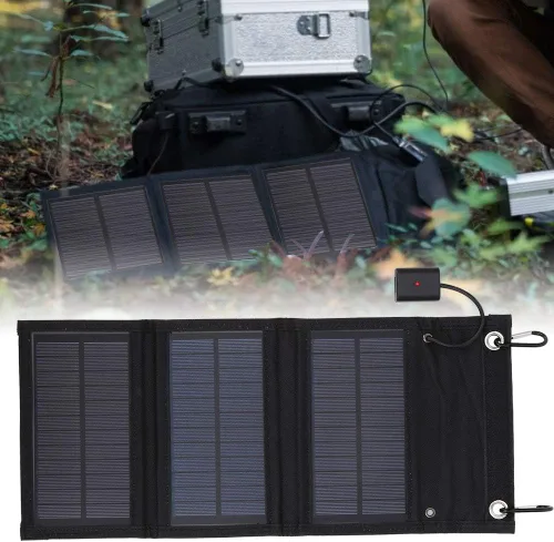 Miniatura 4 de Tyenaza Cargador solar portátil 15W Panel solar portátil Paquete plegable Paneles solares para turismo y senderismo