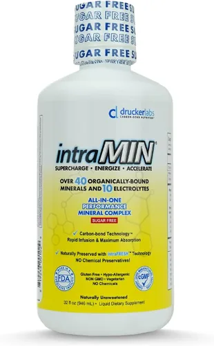 Drucker Labs - Suplemento de minerales líquidos orgánicos intraMIN para hombres, mujeres, niños, apoyo inmunológico y muscular, sin OMG, sin gluten,