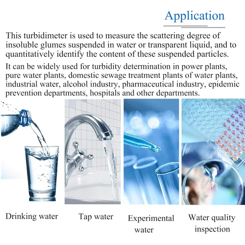 Miniatura 7 de NEWTRY Medidor de turbidez digital portátil 0 ~ 20NTU Turbidímetro de laboratorio Calidad de agua Medidor de detección de turbidez Probador