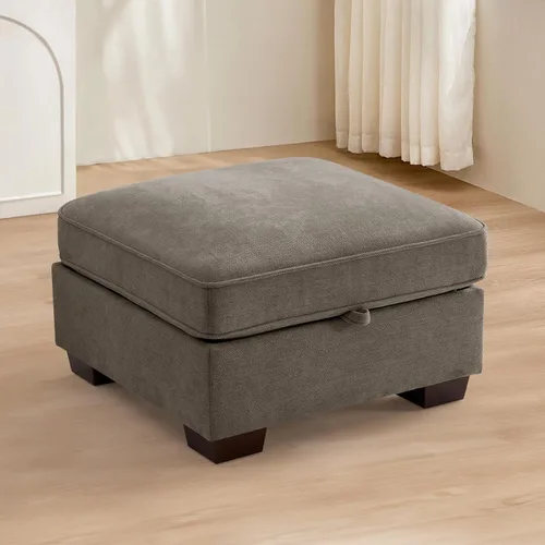 Miniatura 17 de TEKAMON Sofá Modular de 100" con Almacenamiento en los Asientos, Cómodo Sofá de Tela Chenilla de 3 Plazas para Sala de Estar, Oficina, Apartamento