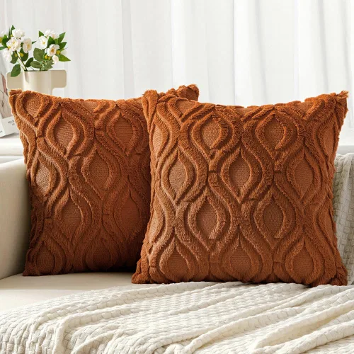 Miniatura 12 de MIULEE - Juego de 2 fundas de almohada de lana sintética suave y afelpada, fundas decorativas de estilo bohemio para sofá, sala de estar, cama, 18 x